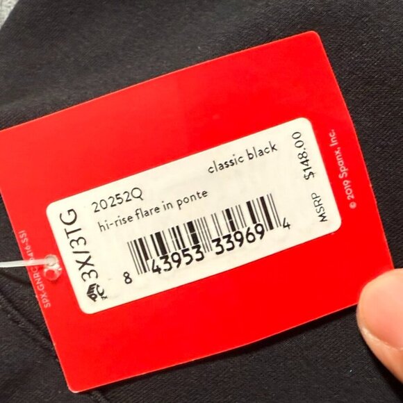 Spanx Womens Perfect Pant Size 3X Petite Hi-Rise Flare Ponte Knit Black NWT Work - Picture 11 of 16